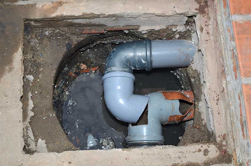 Cracked and damaged pipe