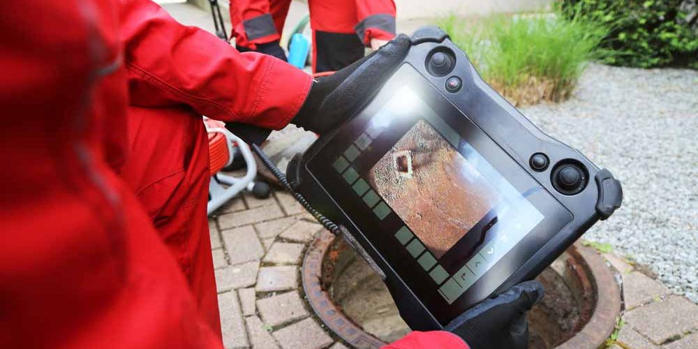 a sewer camera feed